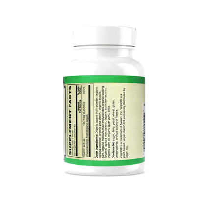 Vitamin D3 ( 5,000 IU - 125 mcg ) Whole Food Certified Organic, Chemically-identical to cholecalciferol of animal-origin - Vegan, Kosher, Halal-Vitamins & Supplements-AlchePharma