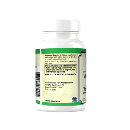 Vitamin D3 ( 5,000 IU - 125 mcg ) Whole Food Certified Organic, Chemically-identical to cholecalciferol of animal-origin - Vegan, Kosher, Halal-Vitamins & Supplements-AlchePharma