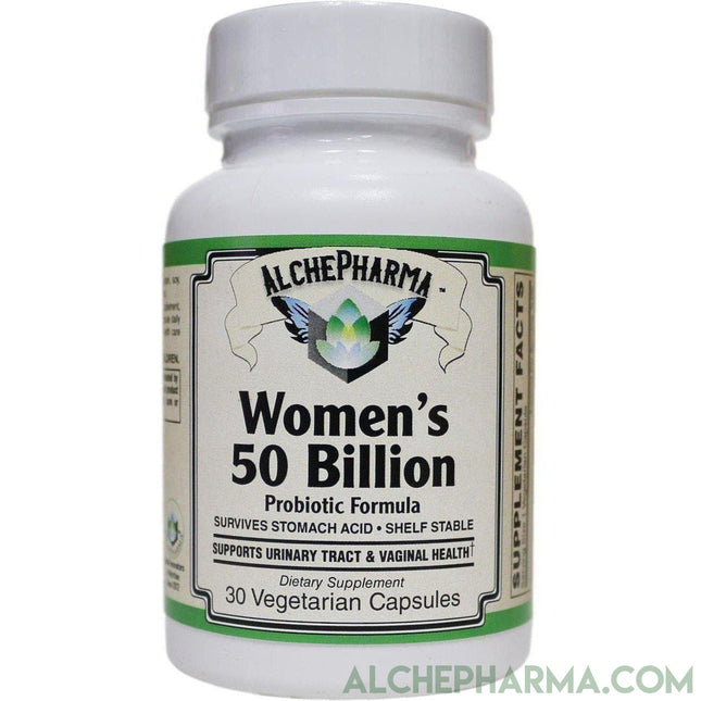 Women’s Probiotic Formula 50 Billion proprietary Lactobacilli and Bifidobacterium blend-AlchePharma-30 Veg Caps-AlchePharma
