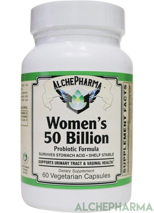 Women’s Probiotic Formula 50 Billion proprietary Lactobacilli and Bifidobacterium blend-AlchePharma-60 Veg Caps-AlchePharma
