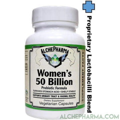 Women’s Probiotic Formula 50 Billion proprietary Lactobacilli and Bifidobacterium blend-AlchePharma-30 Veg Caps-AlchePharma