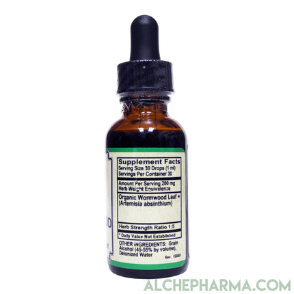 Wormwood Artisan Organic Tincture, ( Artemisia absinthium ) 1:5 concentrate derived from the leaf-Herbs-AlchePharma