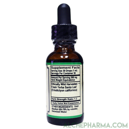 Yerba Santa Leaf Tincture - (Eriodictyon californica)- Ethically Wild Harvested-AlchePharma