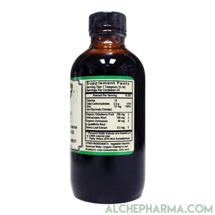 Zinc Glycinate Liquid w/ Organic Elderberry, Umckaloabo, Organic Echinacea / Organic Stevia Sweetened-AlchePharma