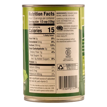 Cut Green Beans 14.5 Oz. (Organic)-Canned Food-AlchePharma