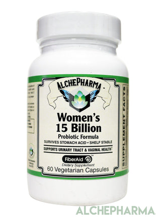 15 Billion Women's Probiotic • Formulated Specifically for Women • SURVIVES STOMACH ACID • Shelf Stable • Synbiotic-Vitamins & Supplements-AlchePharma