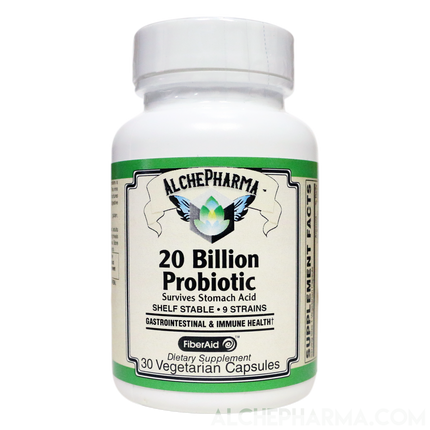 20 Billion Probiotic 9 Strains designed for daily maintenance and w/prebiotics-Vitamins & Supplements-AlchePharma