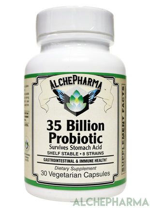 35 Billion Probiotic Synbiotic (Probiotic+Prebiotics) Bio-Enhanced, Acid Resistant Strain (BEARS)-Probiotics-AlchePharma