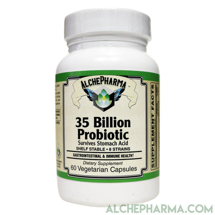 35 Billion Probiotic Synbiotic (Probiotic+Prebiotics) Bio-Enhanced, Acid Resistant Strain (BEARS)-Probiotics-AlchePharma