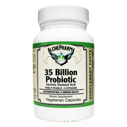 35 Billion Probiotic Synbiotic (Probiotic+Prebiotics) Bio-Enhanced, Acid Resistant Strain (BEARS)-Probiotics-AlchePharma