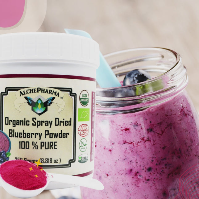 Blueberry Powder Organic Spray Dried 100% Pure 250 Grams