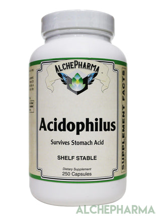 Acidophilus w/ Lactic Acid Producing strains L. acidophilus (La-14 ) and L. bulgaricus (La-64 ) 500 million viable cells per capsule-Probiotics-AlchePharma