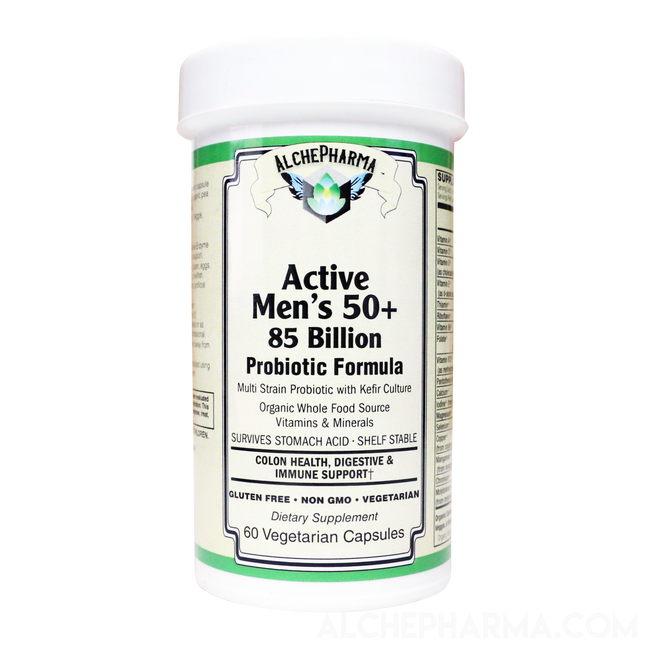 Active Men's 50+ 85 Billion Probiotic Formula - Super Concentrate Probiotic Blend, a Multi-Strain Probiotic with Kefir Culture-Vitamins & Supplements-AlchePharma