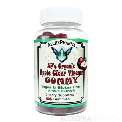Apple Cider Vinegar Gummies ( Certified Organic, Vegan and Std. to 5% Acetic Acid )-Vitamins & Supplements-AlchePharma