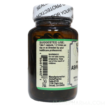 Ashwagandha ( Liquid Caps ) Premium Full Spectrum Organic Root and Extract combo Parve k-1604-Vitamins & Supplements-AlchePharma