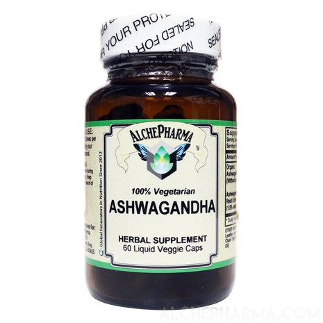 Ashwagandha ( Liquid Caps ) Premium Full Spectrum Organic Root and Extract combo Parve k-1604-Vitamins & Supplements-AlchePharma