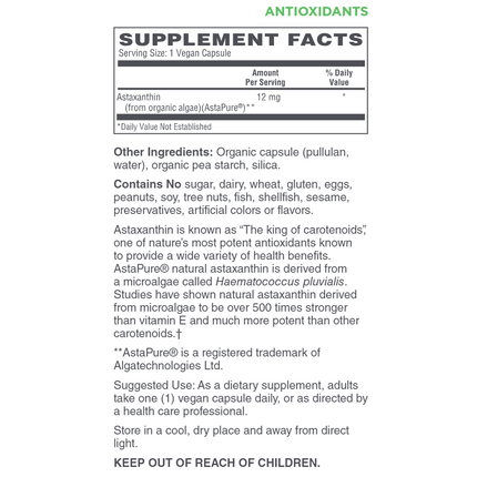 Astaxanthin 12mg AstaPure® USDA Organic Vegan Whole Food Haematococcus pluvialis-Vitamins & Supplements-AlchePharma