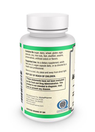 Astaxanthin 12mg AstaPure® USDA Organic Vegan Whole Food Haematococcus pluvialis-Vitamins & Supplements-AlchePharma