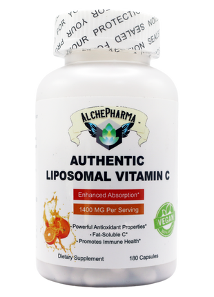 Authentic Liposomal Vitamin C - (Ascorbyl Palmitate, and Ascorbyl Oleate) Vegan Capsules-AlchePharma