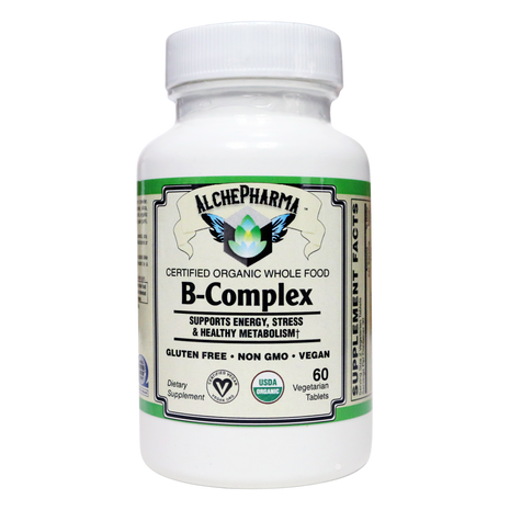 B-Complex Certified Organic Whole Food Vegan-Vitamins & Supplements-AlchePharma