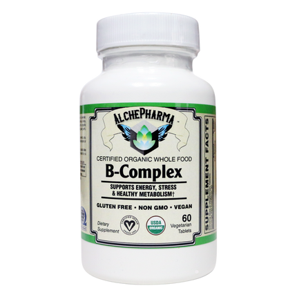 B-Complex Certified Organic Whole Food Vegan-Vitamins & Supplements-AlchePharma