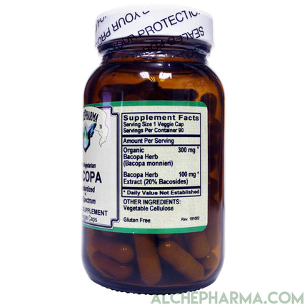 Bacopa contains Organic Full Spectrum w/ 20% Bacosides (90 Vcaps)-Ayurvedic-AlchePharma