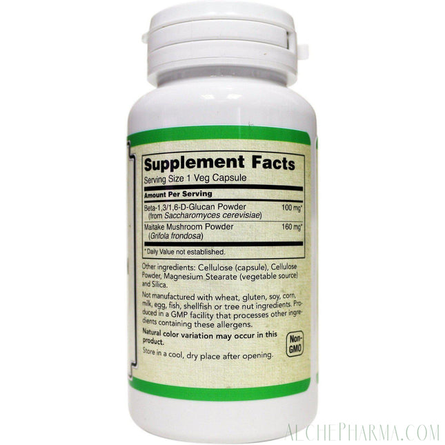 Beta- 1,3 -1,6-D-Glucan from the cell wall of Saccharomyces cerevisiae + Maitake Mushroom (100mg capsules) 90 Vcaps - AlchePharma