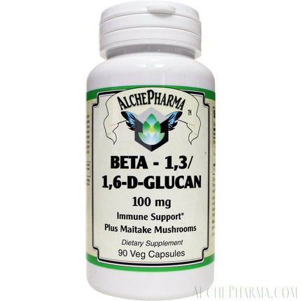 Beta- 1,3 -1,6-D-Glucan from the cell wall of Saccharomyces cerevisiae + Maitake Mushroom (100mg capsules) 90 Vcaps - AlchePharma