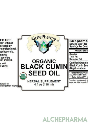 Black Cumin Seed Oil Certified Organic 100% Pure Cold Pressed ( Nigella Sativa )-Herb-AlchePharma