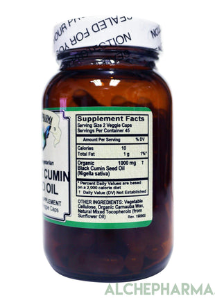 Black Cumin Seed Oil Liquid Filled Veggie Caps ( Filled w/ Organic Nigella Sativa Oil )-Herb-AlchePharma