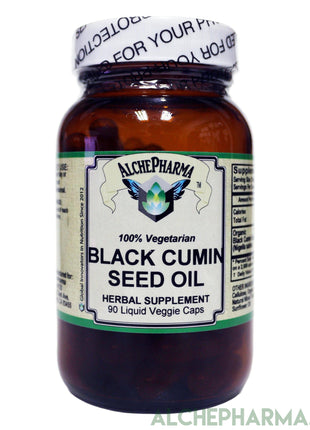 Black Cumin Seed Oil Liquid Filled Veggie Caps ( Filled w/ Organic Nigella Sativa Oil )-Herb-AlchePharma
