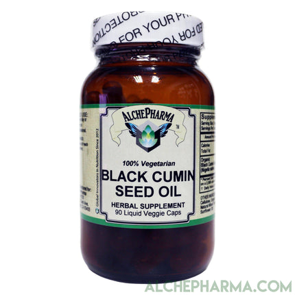 Black Cumin Seed Oil Liquid Filled Veggie Caps ( Filled w/ Organic Nigella Sativa Oil )-Herb-AlchePharma