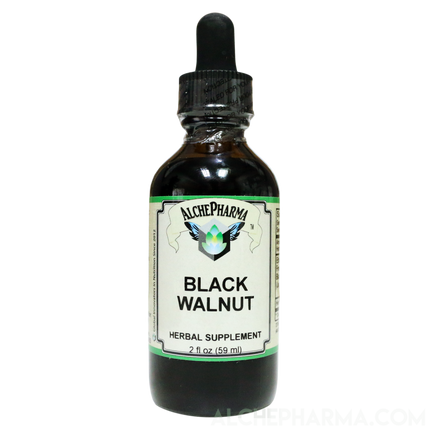 Black Walnut Tincture ( Juglans nigra ) Wild Harvested HSR 1:1 Parve K-1604-Herbal-AlchePharma
