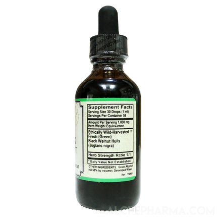 Black Walnut Tincture ( Juglans nigra ) Wild Harvested HSR 1:1 Parve K-1604-Herbal-AlchePharma