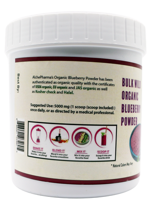 Blueberry Powder Organic Spray Dried 100% Pure 250 Grams-Super Foods-AlchePharma