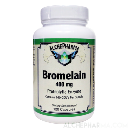 Bromelain 400 mg 2400 GDU per gram, providing 960 GDU per capsule-enzyme-AlchePharma