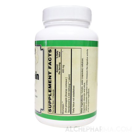 Bromelain 400 mg 2400 GDU per gram, providing 960 GDU per capsule-enzyme-AlchePharma