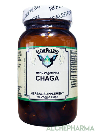 CHAGA Mycelia , Organic and Wild Crafted Mix 500mg per Vcap PARVE-Mushroom-AlchePharma