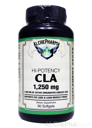 CLA (True Active Conjugated Linoleic Acid) • High Potency - Optimal 1:1 ratio of isomers• 1,250mg Softgels-Weight Management-AlchePharma