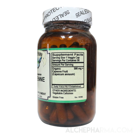 Cayenne Fruit - Organic 500mg Capsicum Annuum PARVE K-1604 - Vcaps-Herbs-AlchePharma