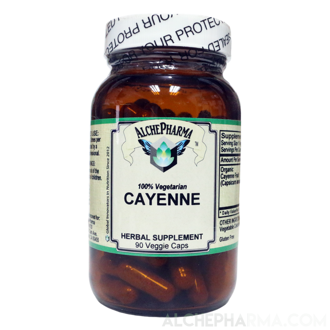 Cayenne Fruit - Organic 500mg Capsicum Annuum PARVE K-1604 - Vcaps-Herbs-AlchePharma