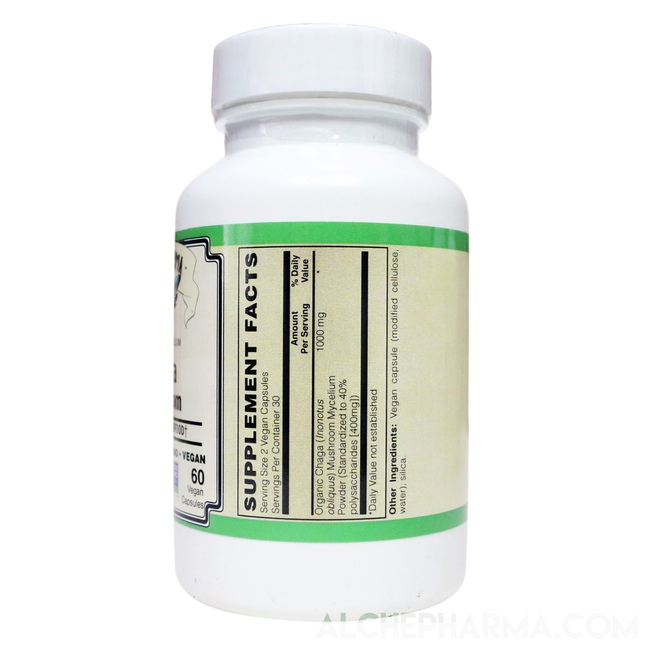 Chaga Mushroom Organic mycelium powder, standardized to 40% polysaccharides-Mushroom-AlchePharma