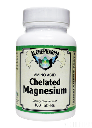 Chelated Magnesium AA Chelate 100mg - Low Dose for Sensitive Stomachs-Minerals-AlchePharma