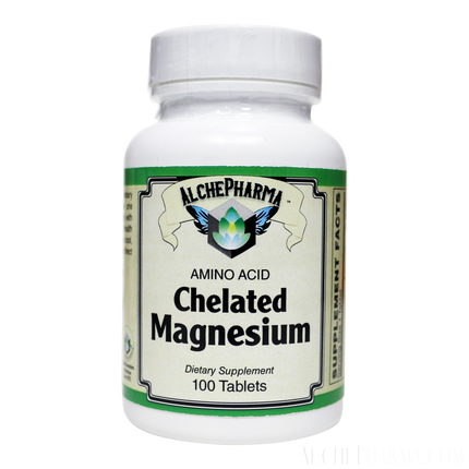 Chelated Magnesium AA Chelate 100mg - Low Dose for Sensitive Stomachs-Minerals-AlchePharma