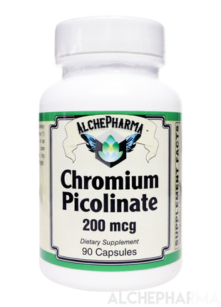 Chromium Picolinate (Chelated to picolinic acid) 200 mcg.-Mineral-AlchePharma