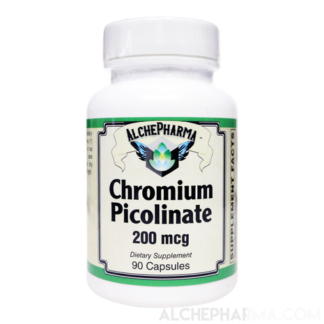 Chromium Picolinate (Chelated to picolinic acid) 200 mcg.-Mineral-AlchePharma