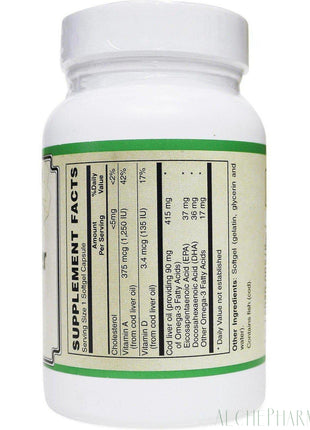 Cod Liver Oil Softgels, ( Vit A, Vit D and Omega 3 Fatty Acids ) 100 SG's - AlchePharma