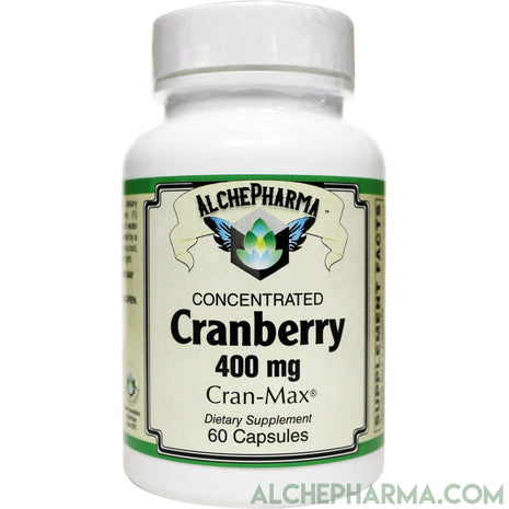 Cran-Max® Cranberry fruit powder 34:1 (Vaccinium macrocarpon) (100% Cranberry fruit solids) 400mg-cleanse-AlchePharma-60 Capsules-AlchePharma