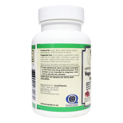 D-3 Chewable Certified Organic Whole Food Vegan-Vitamins & Supplements-AlchePharma