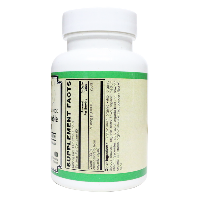 D-3 Chewable Certified Organic Whole Food Vegan-Vitamins & Supplements-AlchePharma